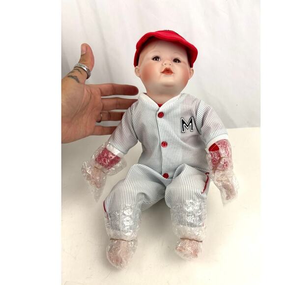 VTG Porcelain Doll Michael By Yolanda Bello Knowles 1990's Boxed COA - Picture 1 of 15